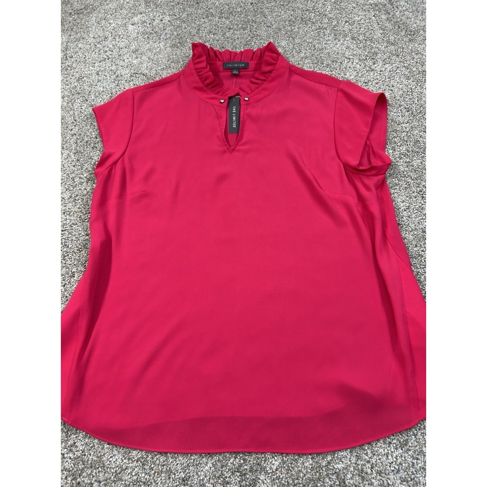 New The Limited Sleeveless Pink Blouse Split Neckline with Chain Detailing Sz L